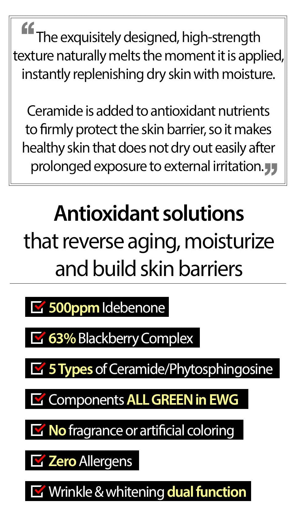 Mary & May Idebenone blackberry Intense Cream - 70ml