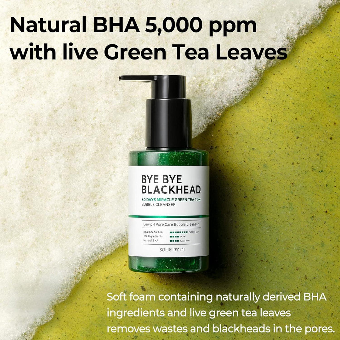 Some By Mi BYE BYE BLACKHEAD 30 DAYS MIRACLE GREEN TEA TOX BUBBLE CLEANSER 120g