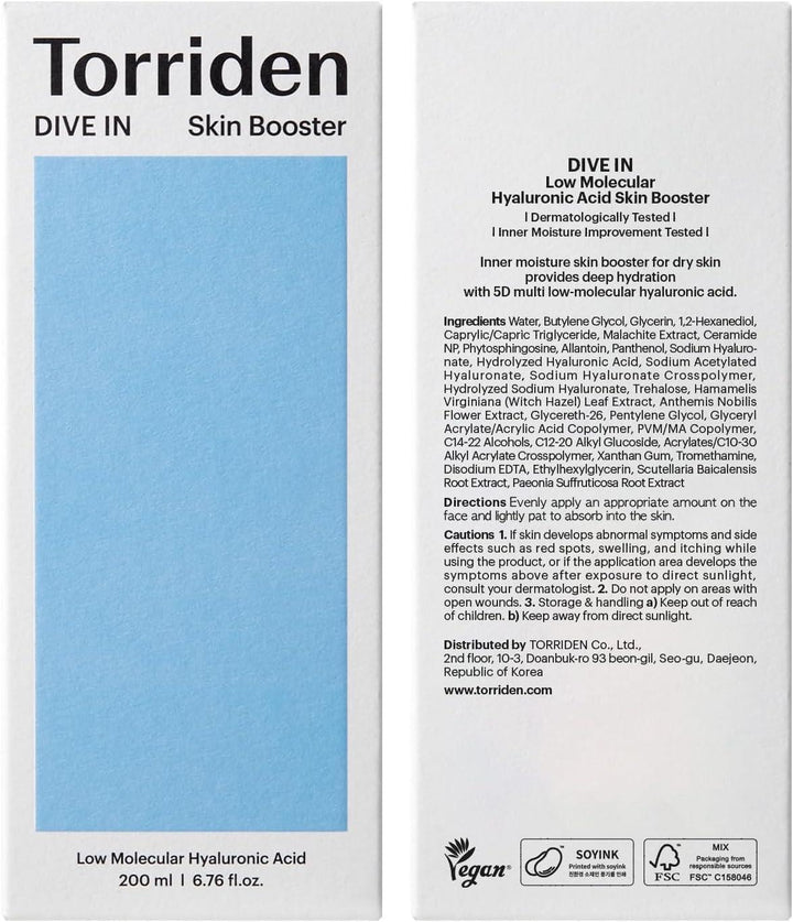 Torriden DIVE IN Low Molecular Hyaluronic Acid Skin Booster 200ml