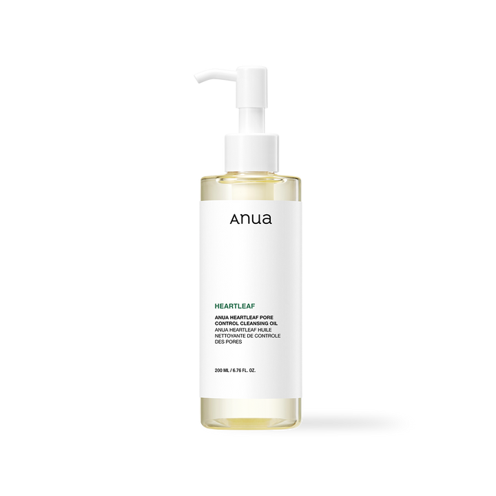 Anua Heartleaf pore control cleansing oil bottle on a white background