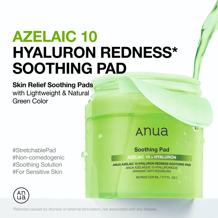 Anua Azelaic 10 Hyaluron Redness Soothing Pad 230ml 90ea