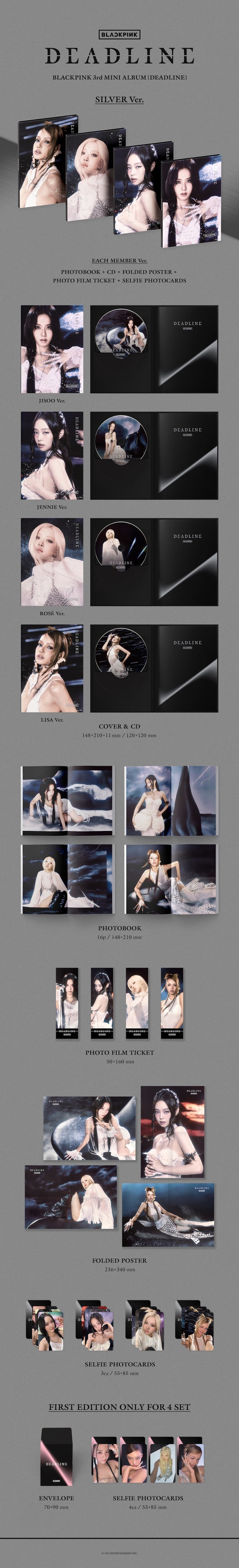 BLACKPINK 3rd MINI ALBUM [DEADLINE] SILVER Ver. - JENNIE ver.
