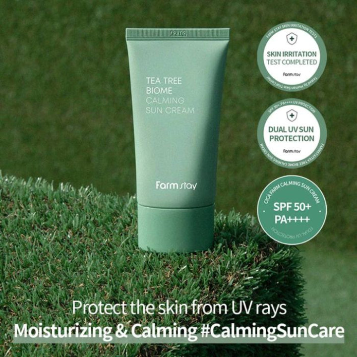 Farmstay Tea Tree Biome Calming Sun Cream 50g