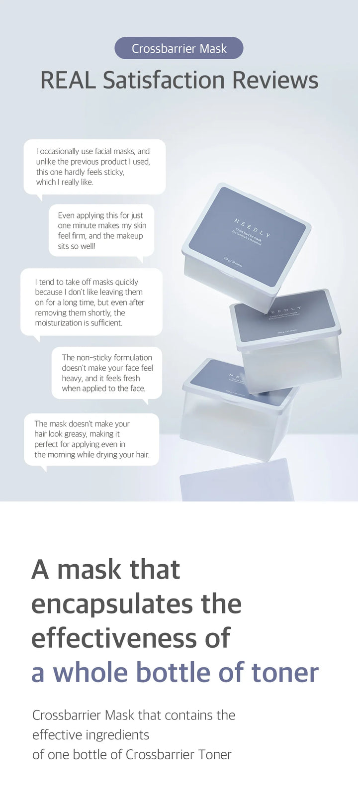 Needly Crossbarrier Mask 30 sheets