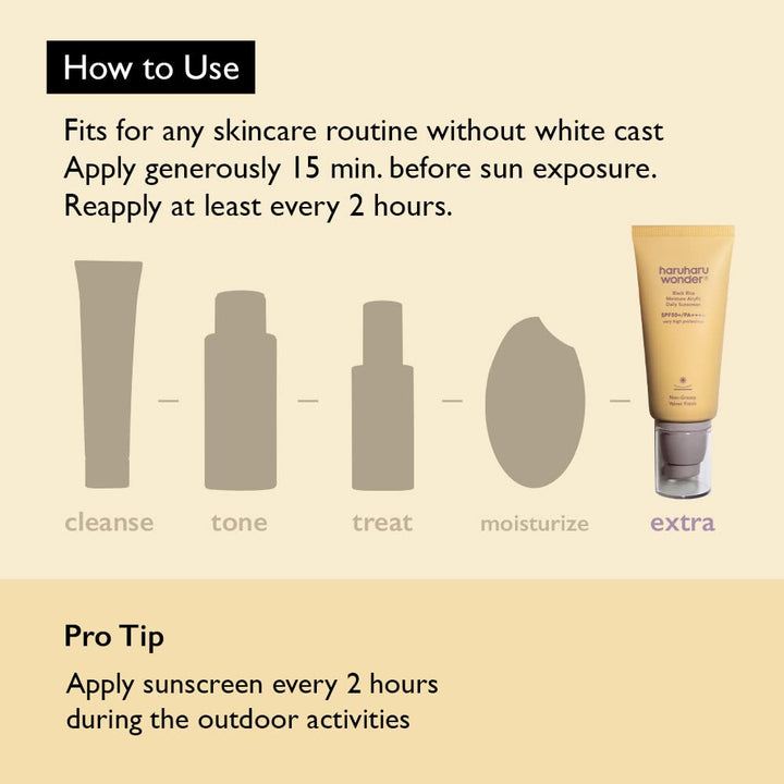 Haruharu Wonder Black Rice Moisture Airyfit Daily Sunscreen Unscented SPF50+ 50ml