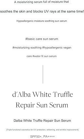d'Alba White Truffle Repair Sun Serum SPF50+, PA++++ 35ml