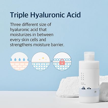 ROUND LAB 1025 Dokdo Lotion 6.76 Fl Oz, Intense Long-Lasting Hydration with Triple Hyaluronic Acid, Fluid Texture for Skin Barrier Protection, Face Moisturizer for Deep Moisture, Korean Skin Care