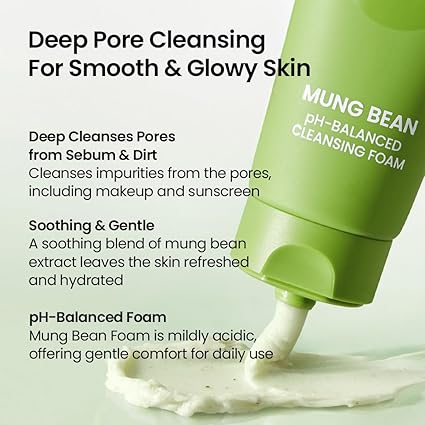 Beplain Mung Bean pH-Balanced Cleansing Foam 80ml