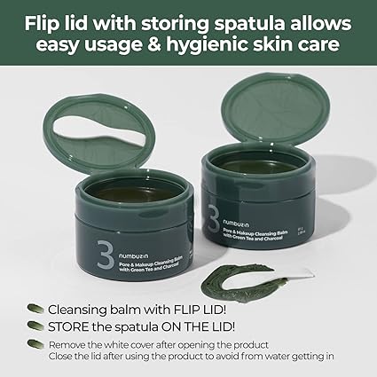 Numbuzin No.3 Pore & Makeup Cleansing Balm With Green Tea And Charcoal 85g