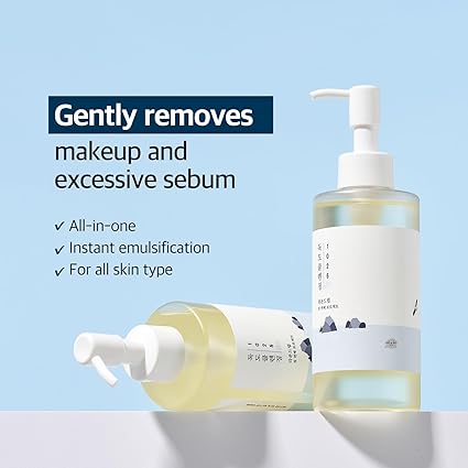 ROUND LAB 1025 Dokdo Cleansing Oil 6.76 Fl Oz, Facial Oil Cleanser for Face, Deep Pore Cleansing, Makeup Blackhead Impurities Remover, Easy to Wash Off No Oily Residue, Korean Skin Care