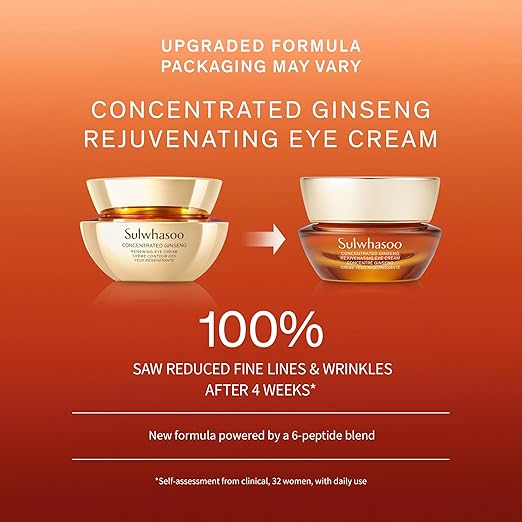 Sulwhasoo Concentrated Ginseng Rejuvenating Eye Cream- Korean Ginseng & Peptide Anti-Aging Under Eye Cream for Wrinkes, Puffiness, Dark Circles & Radiance, 0.50 fl. oz. (Packaging May Vary)
