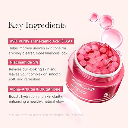 medicube TXA+Niacinamide Capsule Cream as the next step for after spot care|Ultimate Dual Radiance Moisturizer|Uneven Skin Tone, Texture, Hydration|Tranexamic Acid&Niacinamide|Korean Skincare|1.94oz