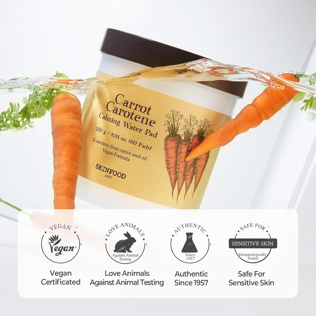 SkinFood Carrot Carotene Calming Water Pad 250g 60 sheets