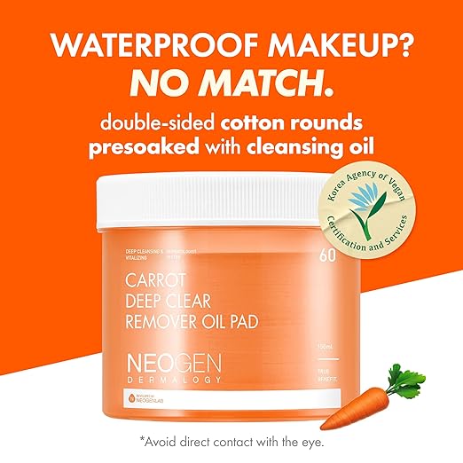 Neogen DERMALOGY CARROT DEEP CLEAR OIL PAD 150ML (60 PADS)
