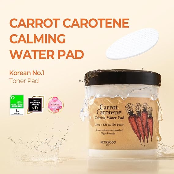 SkinFood Carrot Carotene Calming Water Pad 250g 60 sheets