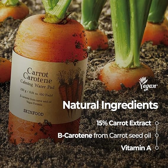 SkinFood Carrot Carotene Calming Water Pad 250g 60 sheets