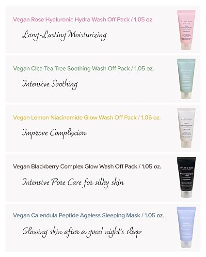 Mary & May Vegan Wash Off Mask Mini Gift Set (30g x5)