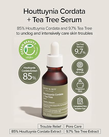 Mary & May  Houttuynia Cordata +Tea Tree Serum - 30ml