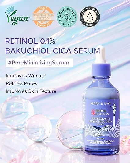 Mary & May Retinol 0.1% Bakuchiol Cica Serum 80ml