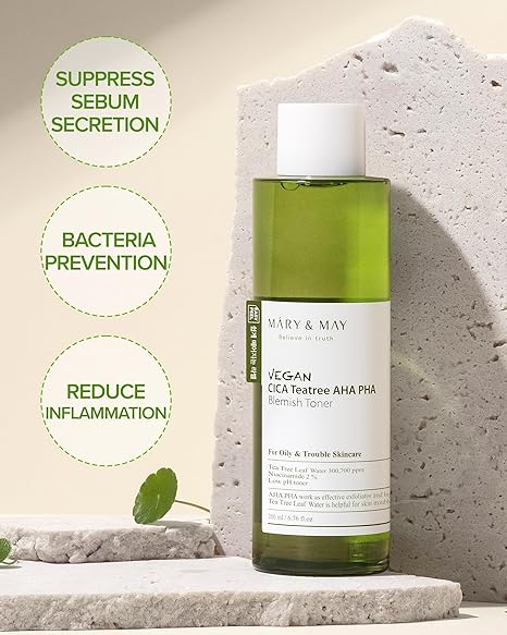 Mary & May Vegan CICA Tea Tree AHA PHA Blemish Toner - 30ml [Miniature]