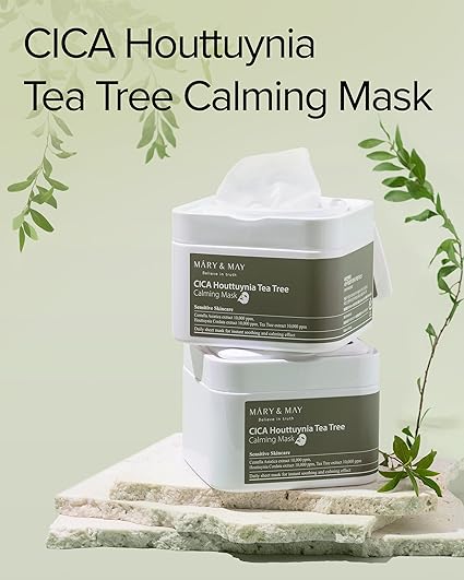 Mary & May Cica Houttuynia Cordata Tea Tree Calming Mask Pack - 30 sheets
