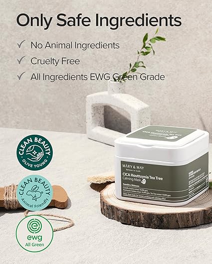 Mary & May Cica Houttuynia Cordata Tea Tree Calming Mask Pack - 30 sheets