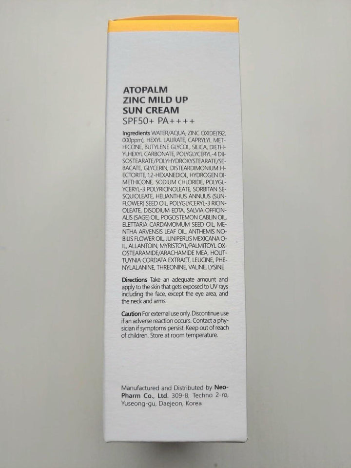 ATOPALM Zinc Mild Up Sun Cream SPF50+ PA++++ 65g