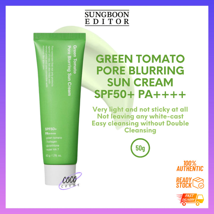 SUNGBOON EDITOR Green Tomato Pore Blurring Sun Cream SPF50+ 50ml