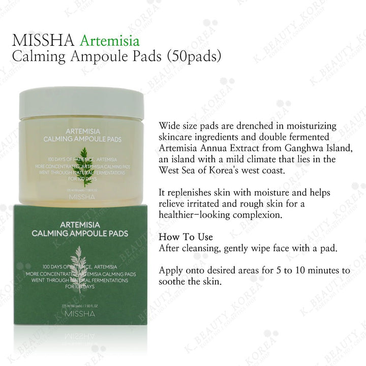 Missha Artemisia Calming Spot Pack 225ml/50ea